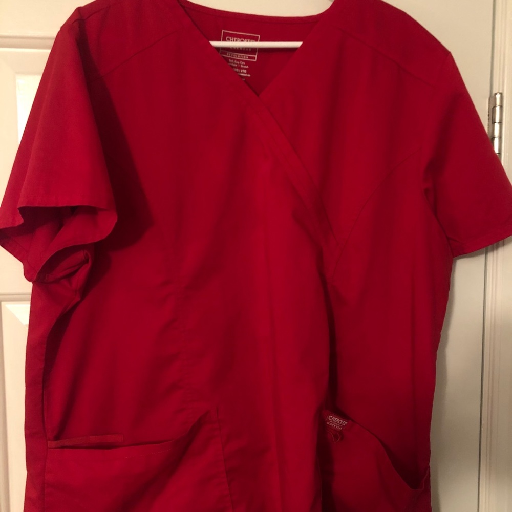 Red Cherokee Scrub Top